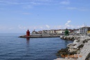 Widok na zatokę i latarnię morską w kurorcie i perle słoweńskiego wybrzeża o nazwie Piran